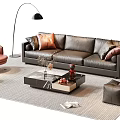 Modern sofa coffee table combination 3d model