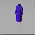 Purple Long Puffer Coat With Stand Collar And Modern Stylish Design