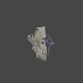 3D Rendered Animal Skull Anatomy Showing Internal Vascular System Details