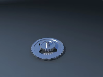Metal Gear With Central Hole And Teeth On Dark Surface 3d model