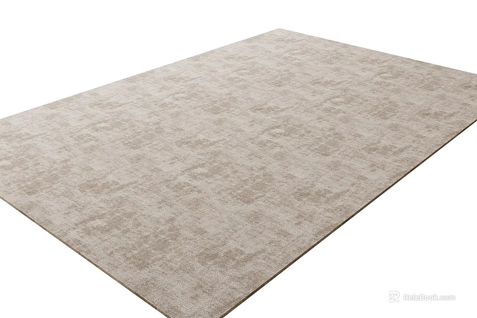 Square Rug With Textured Pattern In Neutral Tones 3d model 