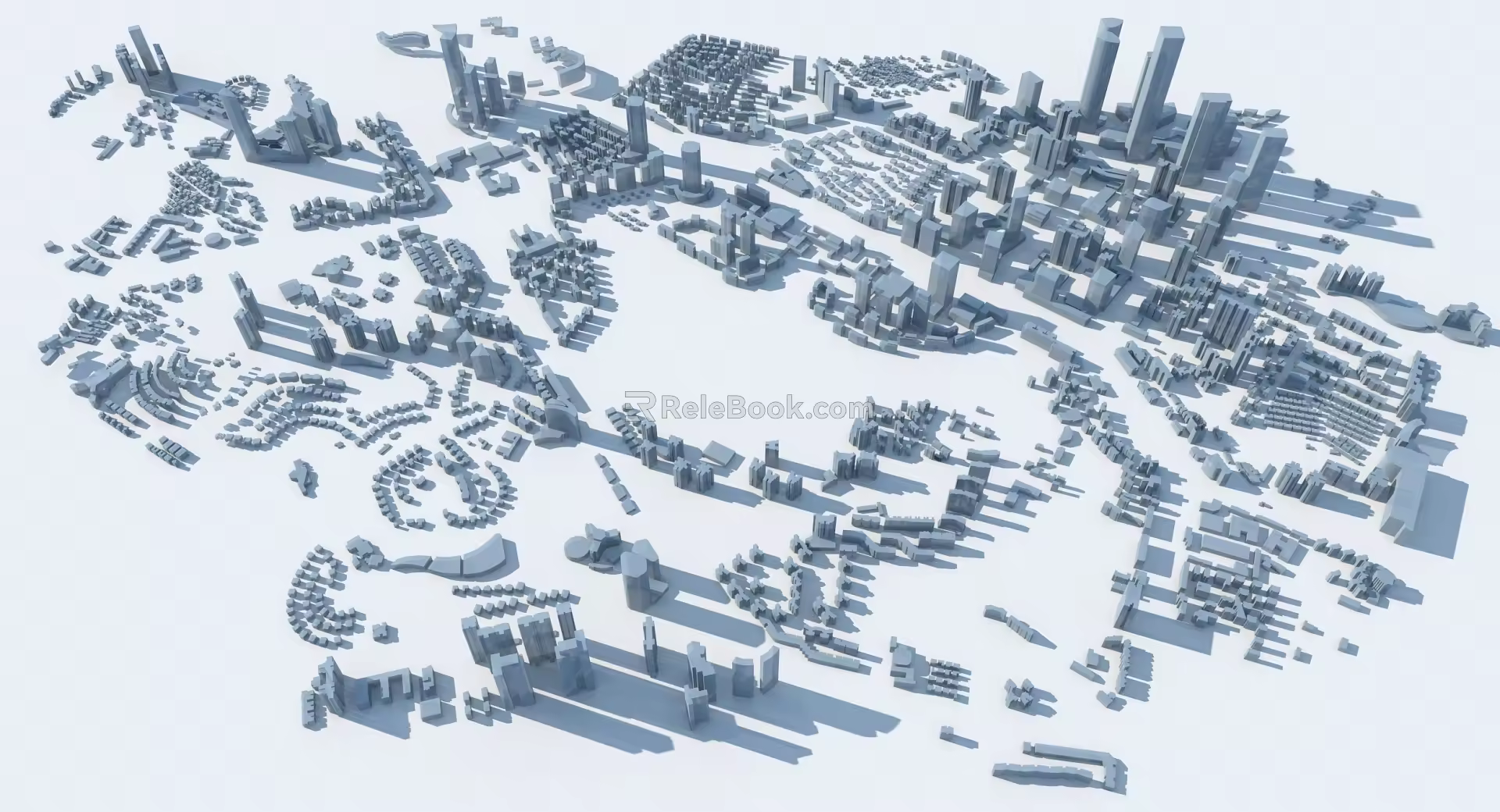 Building volume of modern architecture 3d model
