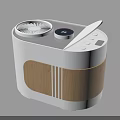 Modern White Daily Use Humidifier With Wooden Accents Top Control Panel And Digital