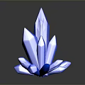 Blue Faceted Crystal Cluster With Sharp Edges And Glossy Surface On Dark Background