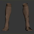 Brown Textured Leg Warmers as Daily Necessities with Open Toe Design and Soft Material