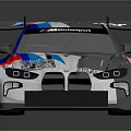 BMW Race Car With Blue Red White Livery Number 1 And Rear Wing