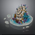 Enchanted Underwater Scene With Coral Reef And Magical Structures