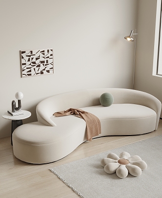 modern curved sofa 3d model