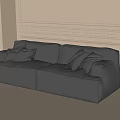 Double sofa leisure sofa 3d model