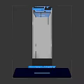 Modern Decorative Ornament Set With Transparent Structure And Blue Illuminated Base