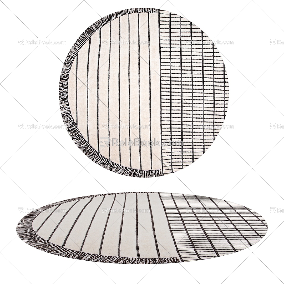 Simple Carpet Carpet Round Carpet Living Room Carpet Decorative Carpet 3d model