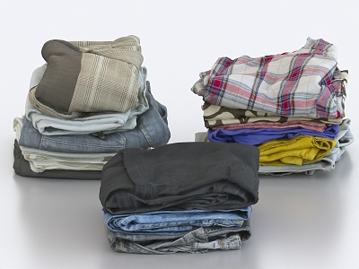 clothes t-shirt folded clothes piled clothes piled clothes piled clothes piled 3d model