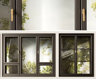 Modern window combination 3d model