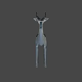 Mythical Antelope With Black And White Body And Long Curved Horns