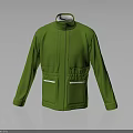 Modern Green Jacket Design With Stand Collar Zipper Closure Front Pockets And Long Sleeves