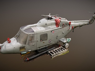 Modern helicopter twin-engine military helicopter model