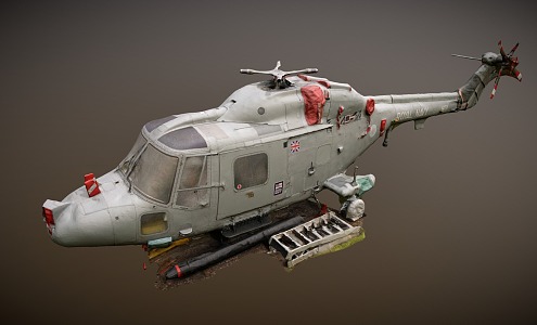 Modern helicopter twin-engine military helicopter 3d model