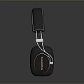 Sleek Black Over Ear Headphones With Leather Headband And Glossy Surface