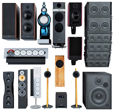Modern audio sound combination 3d model