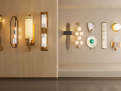 Modern Wall Sconces With Various Designs Different Shapes And Metal Glass Materials For Home Decor 3d model