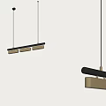 Modern Minimalist Linear Pendant Light With Black Gold Metal And Multiple Illuminated Lamps