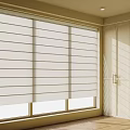 White Window Blinds In Bright Modern Room With Natural Sunlight And Panel Design