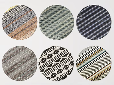 Round Rugs With Various Patterns And Colorful Designs For Home Decor 3d model