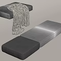 Gray Sofa Cushions Featuring Long And Square Shapes With Knitted Blanket