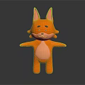 Cute Orange Cartoon Fox Character With Open Arms And Light Belly