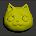 Cute Pink Cat Face Character Toy With Big Ears And Heart Shaped Eyes