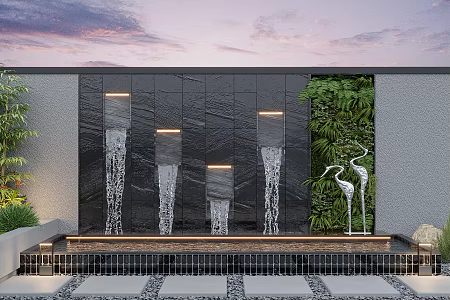 Modern Garden Fountain 3d model