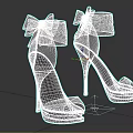 Black And Beige High Heel Shoes With Bow Ankle Strap Peep Toe Platform Design