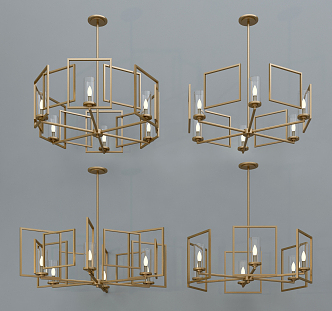 Light Luxury Chandelier 3d model