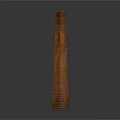 Tall Cylindrical Brown Striped Texture Decorative Vase for Home Living Space