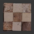 Unique Cube Shaped Furniture Made Of Patterned Square Blocks With Brown And Beige Textures