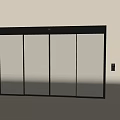 Modern Sliding Door with Glass Panels and Black Frame for Interior Space