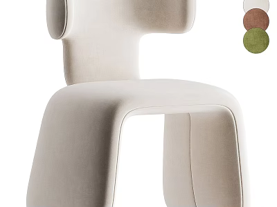 Modern Leisure Chair With Curved Silhouette And Soft Upholstery For Living Space 3d model