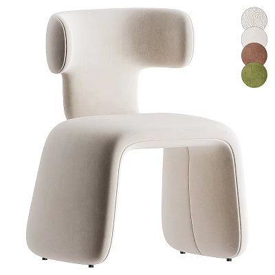 Modern Leisure Chair With Curved Silhouette And Soft Upholstery For Living Space 3d model