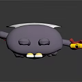 Purple Cartoon Rabbit Character With Long Ears Yellow Star Red Gloves And White Cape