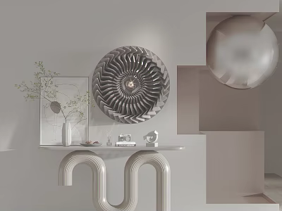 Modern End Desk 3d model