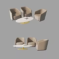 Modern Casual Sofa Set Design With Round Coffee Table And Comfortable Seats