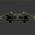 Futuristic Hexagonal Mechanical Frame With Detailed Metallic Structure And Yellow Lights