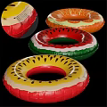 Colorful Fruit Shaped Inflatable Swim Rings Decorative Ornament Set for Home