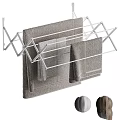 Foldable Modern Laundry Drying Rack with Soft Towels for Household Daily Use 3d model