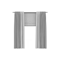 Gray Modern Fabric Curtains Open For Window Light And Home Decor 3d model
