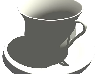 Simple Ceramic Dinnerware Set With Cup And Saucer For Dining Table Use 3d model