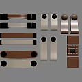 Various Styles of Brown and Beige Handles for Furniture and Cabinet Doors