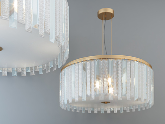 Modern Crystal Chandelier Fashion Simple Metal Crystal Chandelier 3d model