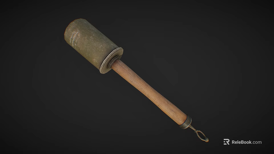 Old Hammer With Metal Head And Wooden Handle As Hand Tool 3d model 
