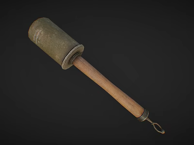 Old Hammer With Metal Head And Wooden Handle As Hand Tool 3d model